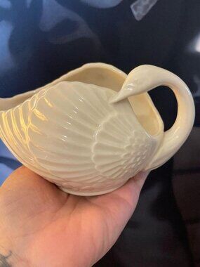 Vintage Cream Ceramic Swan Creamer